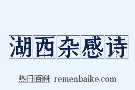湖西杂感诗是什么意思的图片